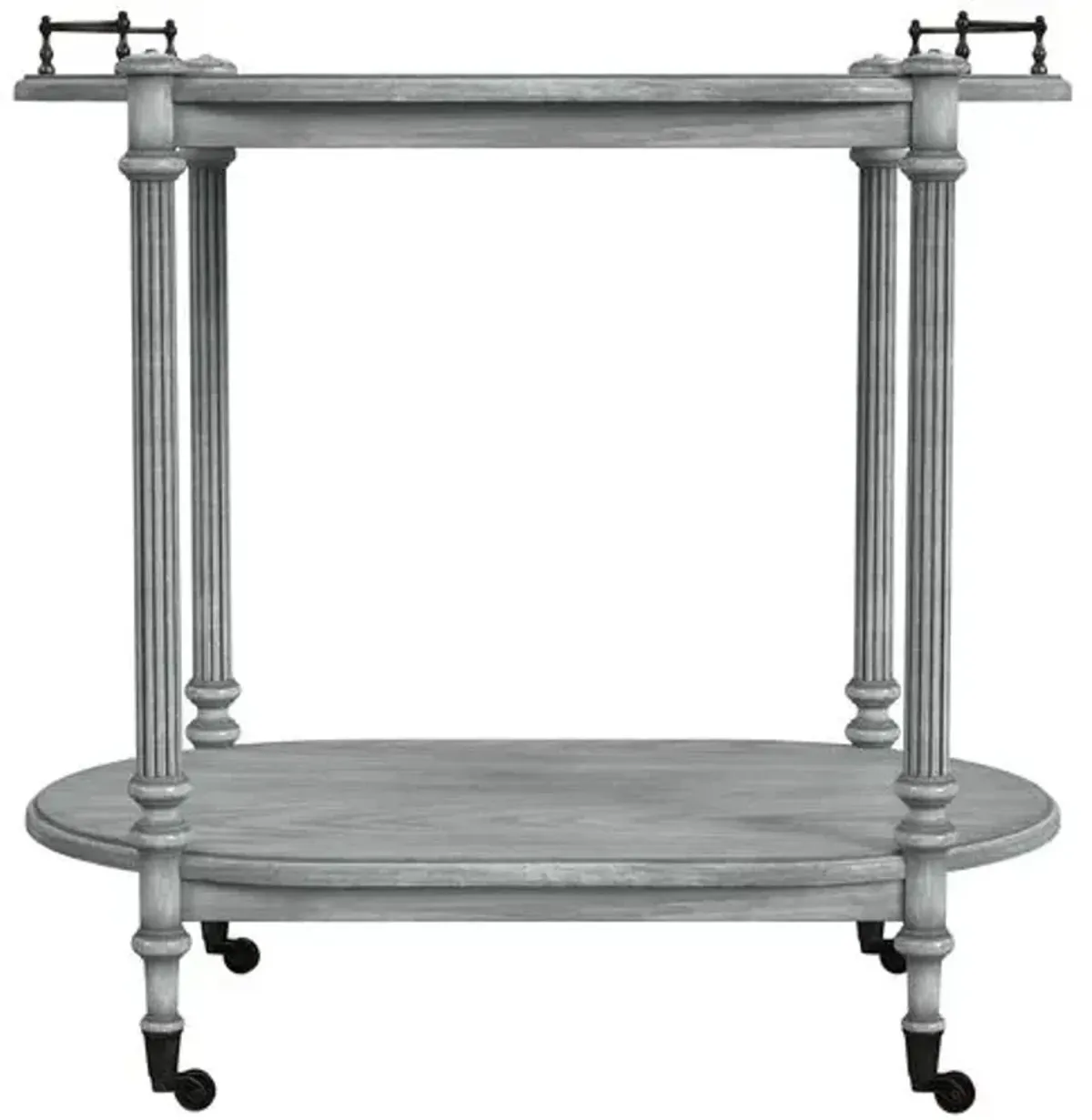 Rachel 2-Tier Bar Cart - Handcrafted - Gray