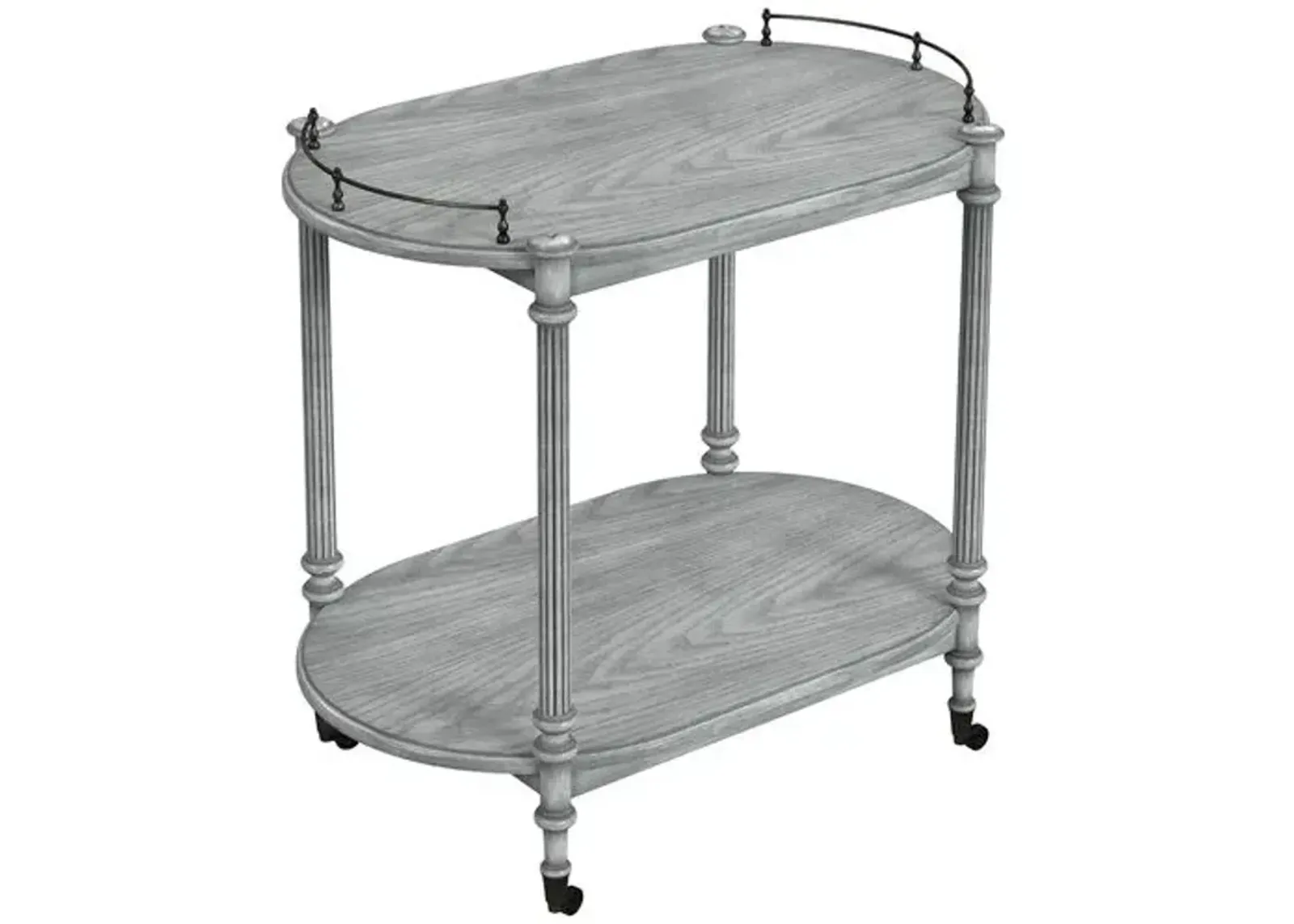 Rachel 2-Tier Bar Cart - Handcrafted - Gray