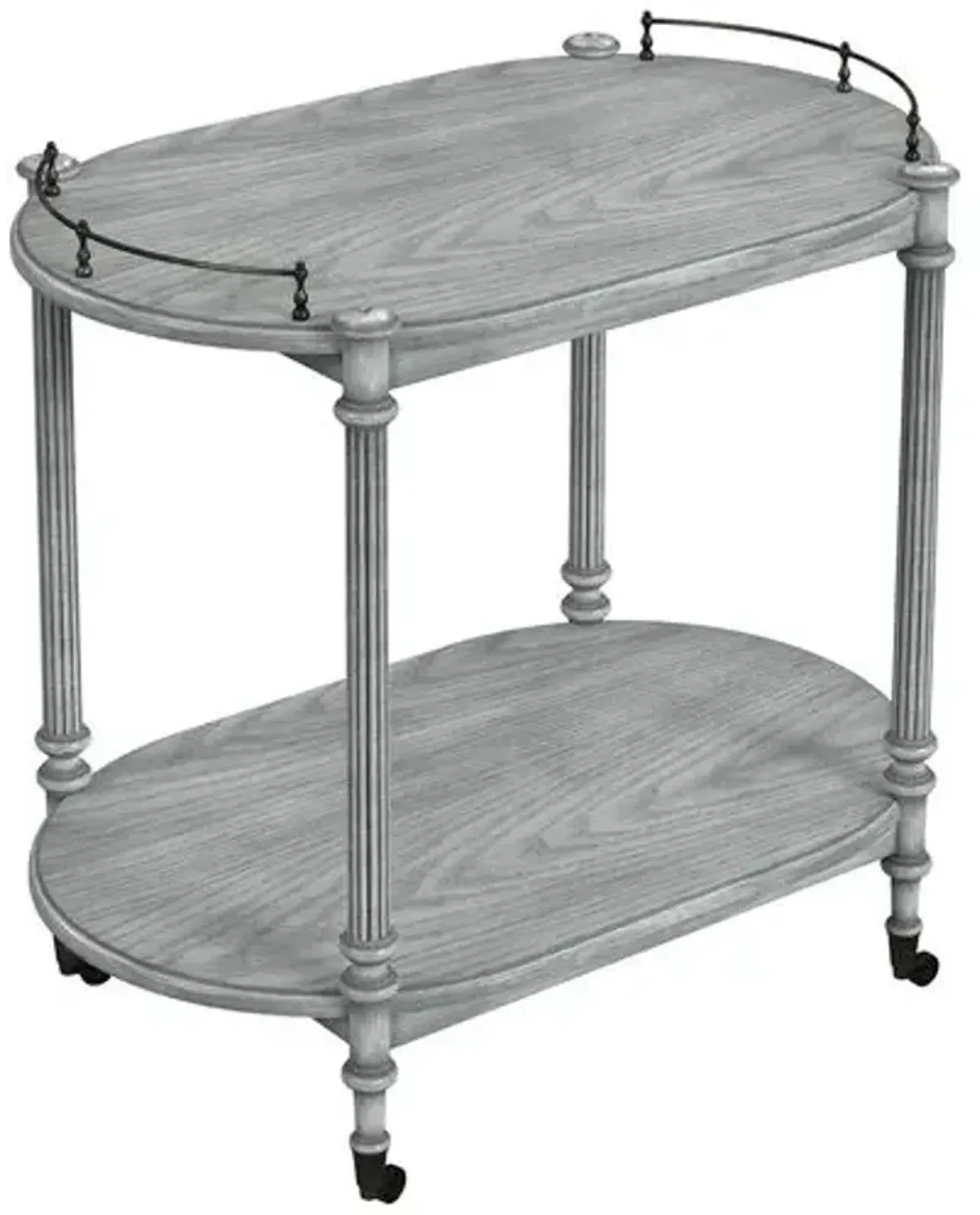 Rachel 2-Tier Bar Cart - Handcrafted - Gray