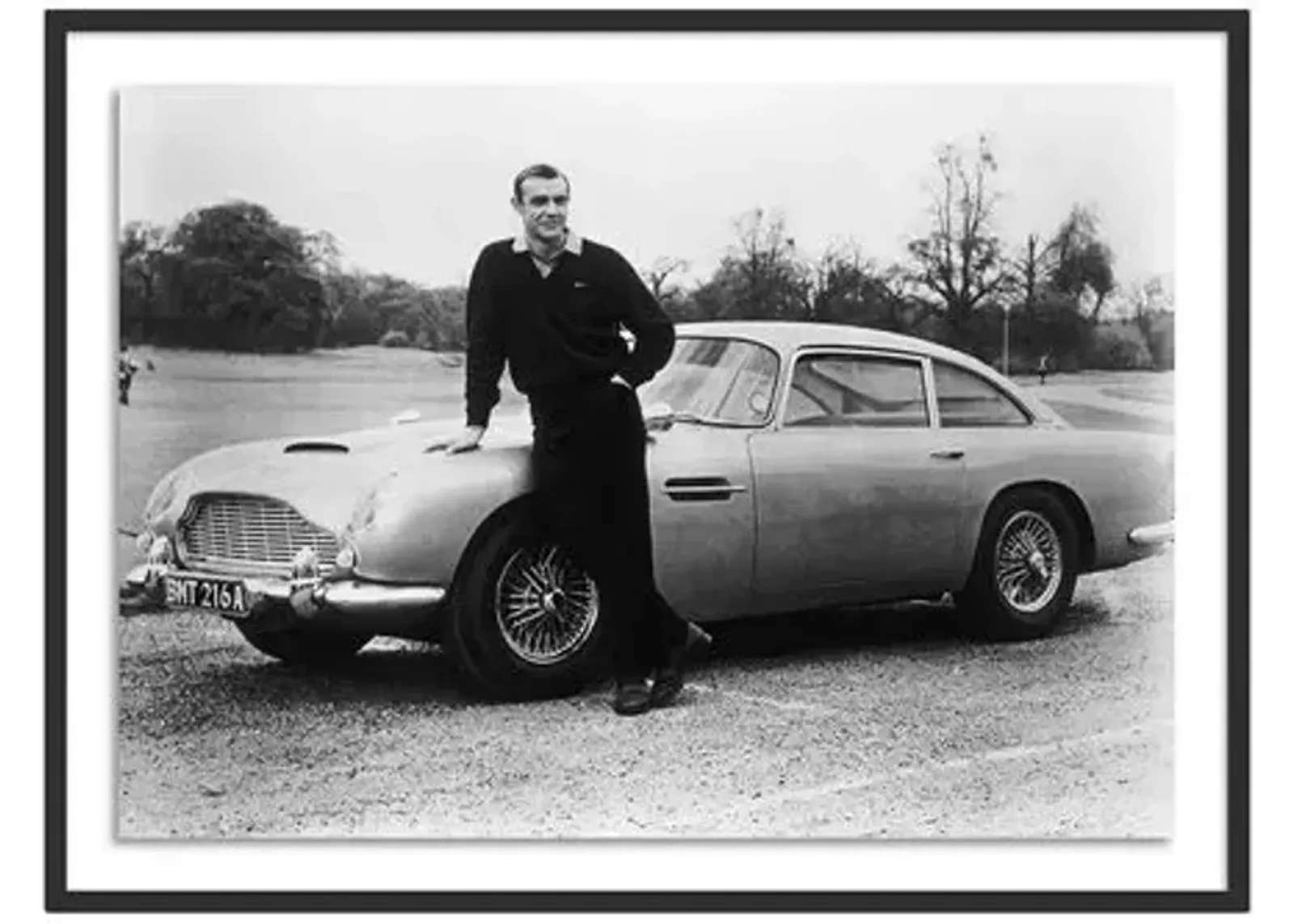 Sean Connery With 00'S Aston Martin - Getty Images - Black