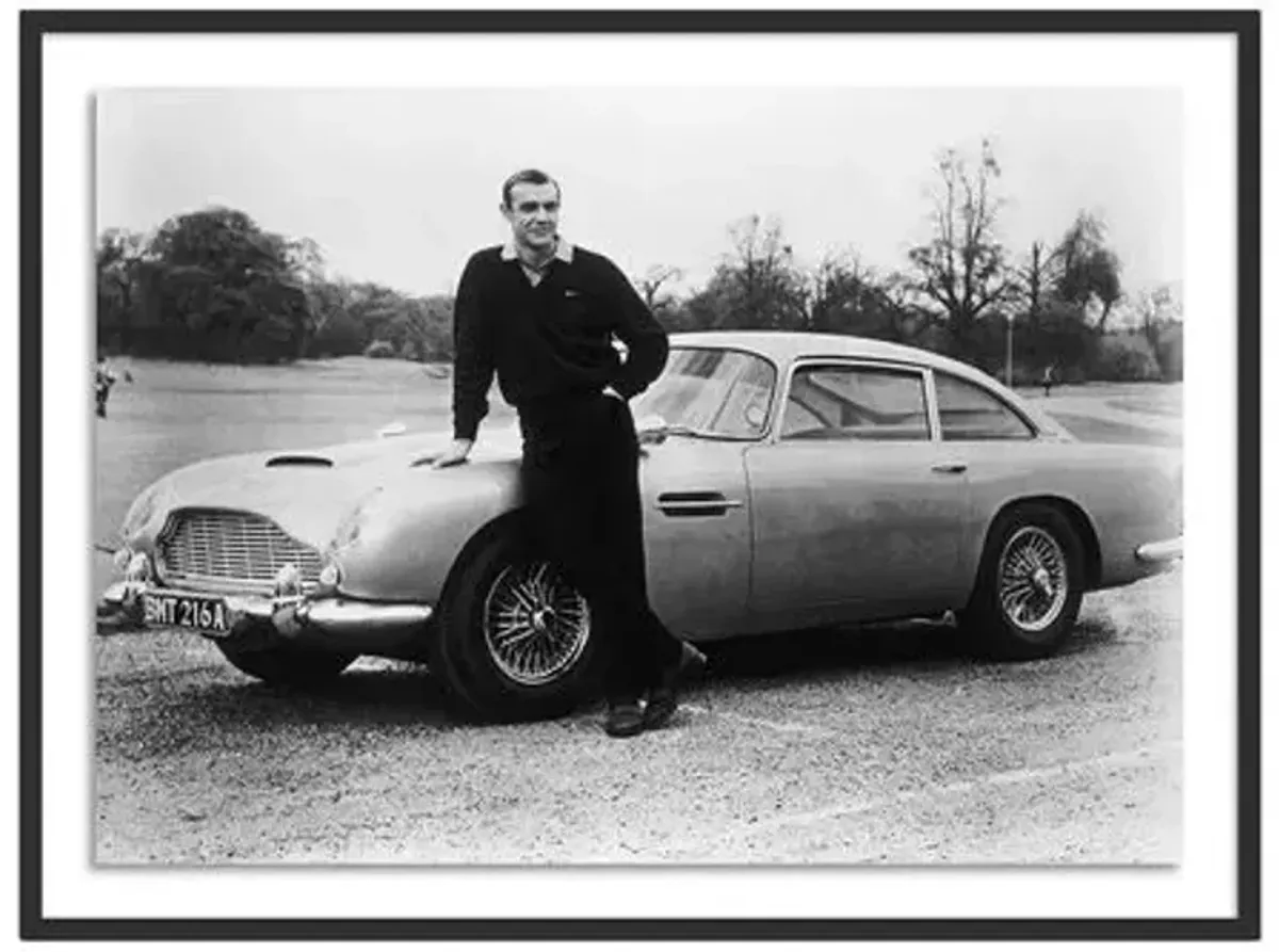 Sean Connery With 00'S Aston Martin - Getty Images - Black