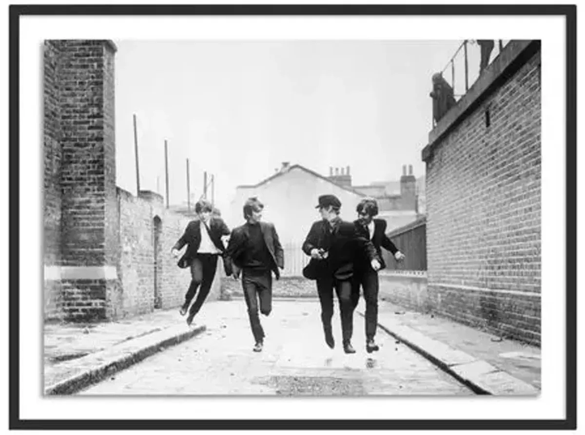 The Beatles Running In A Hard Day's Night - Getty Images - Black