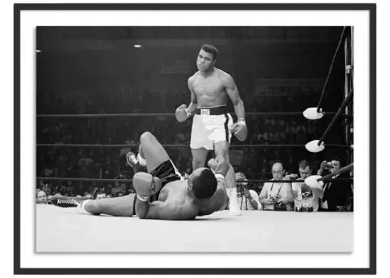 Boxers Muhammad Ali and Sonny Liston Fighting - Getty Images - Black