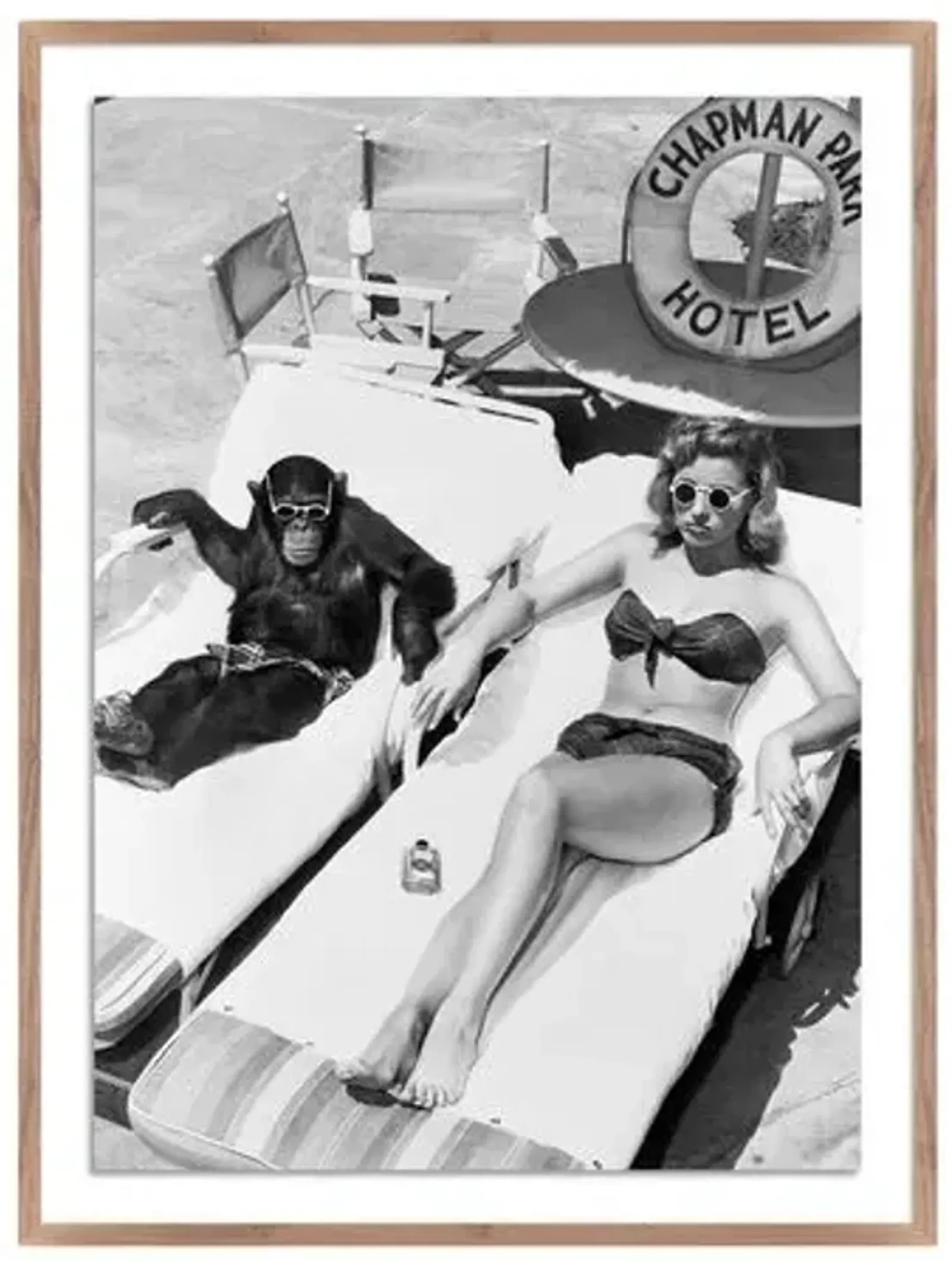 Getty Images - Woman Sunbathing With Chimpanzee - Brown