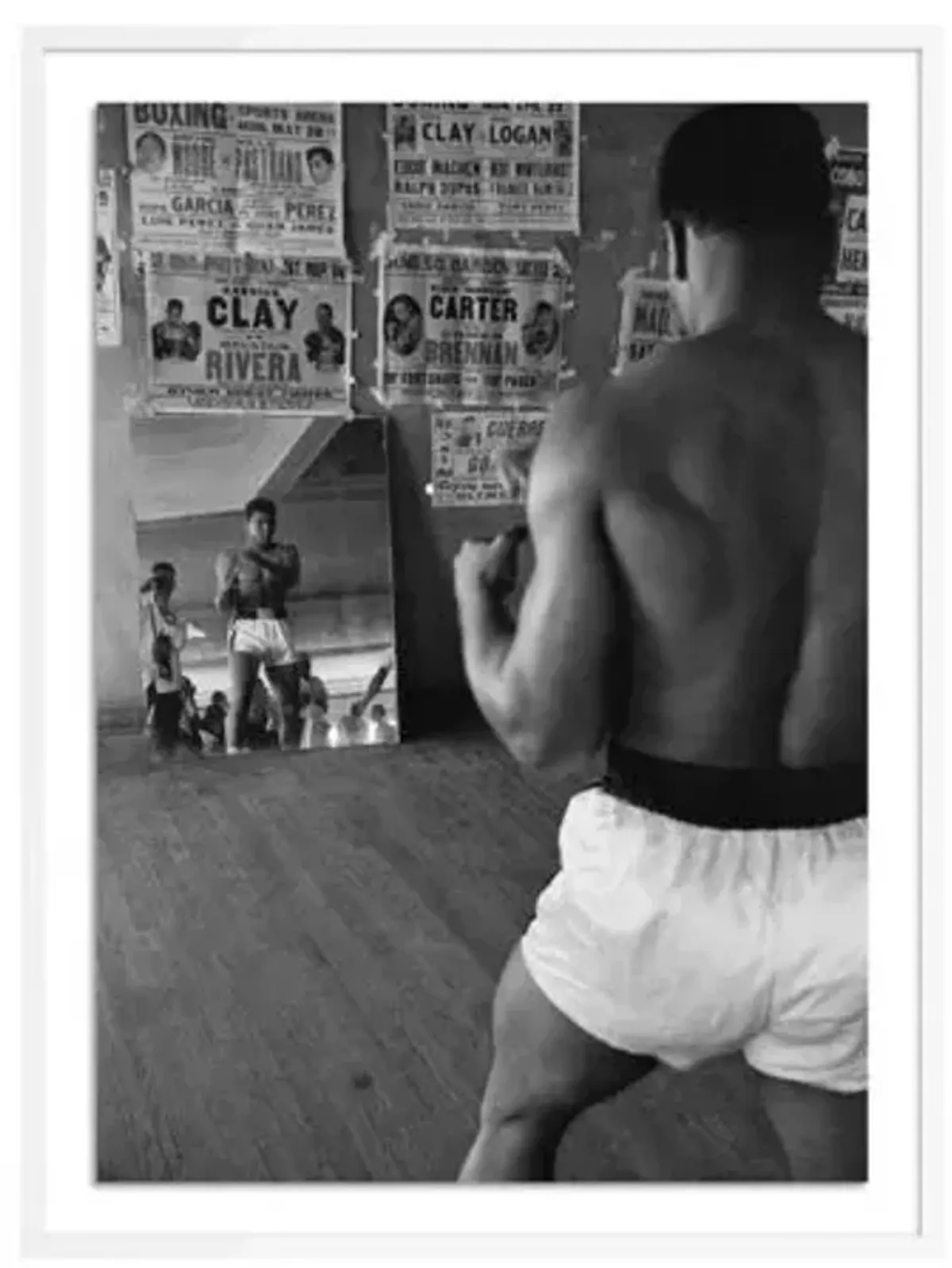 Cassius Clay Watching Himself In A Mirror - Getty Images - White