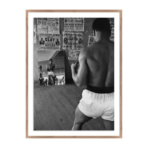 Cassius Clay Watching Himself In A Mirror - Getty Images - Brown