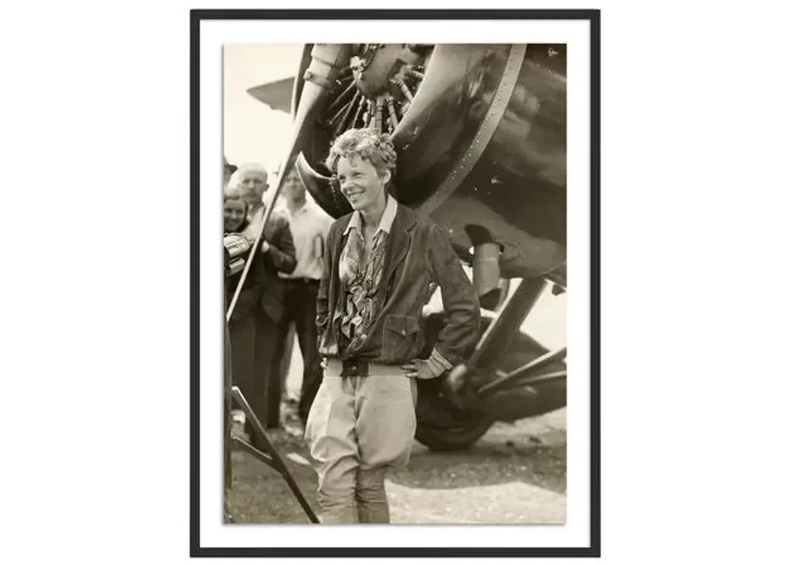 Getty Images - Amelia Earhart Beside Her Plane - Black