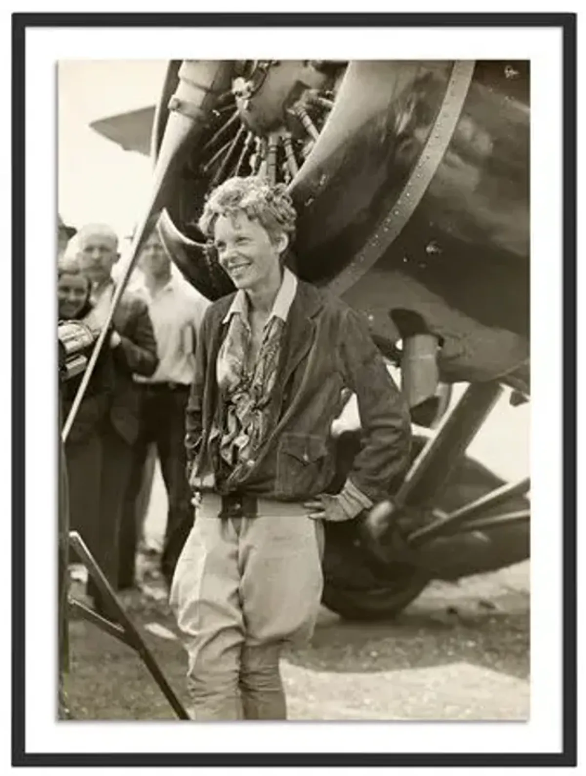 Getty Images - Amelia Earhart Beside Her Plane - Black