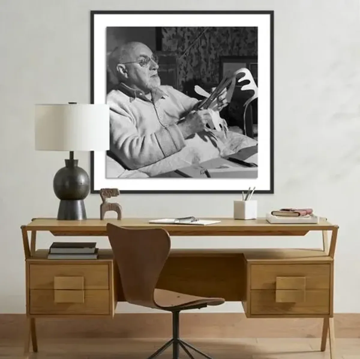 Henri Matisse - Working On Paper Cut-Out - Getty Images - Black