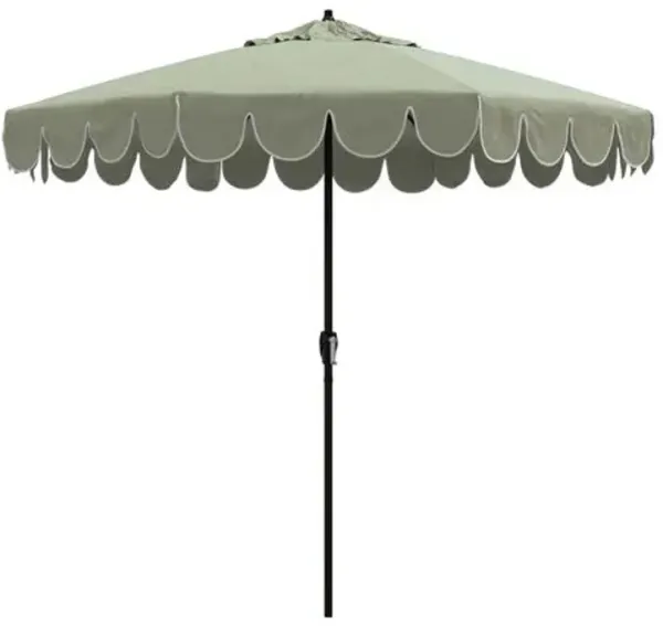 Phoebe Scallop-Edge Patio Umbrella - Sunbrella - Blue
