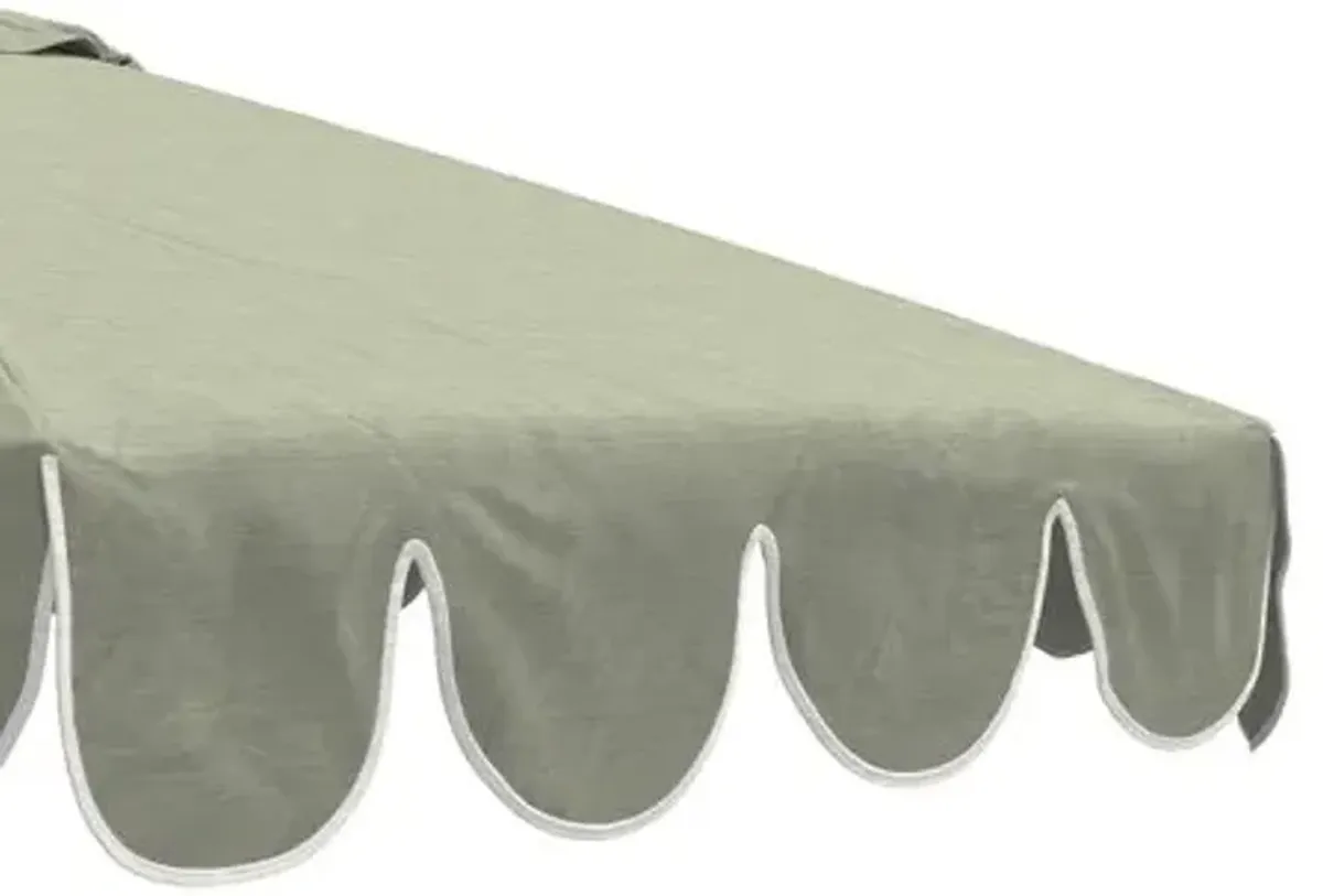 Phoebe Scallop-Edge Patio Umbrella - Sunbrella - Blue