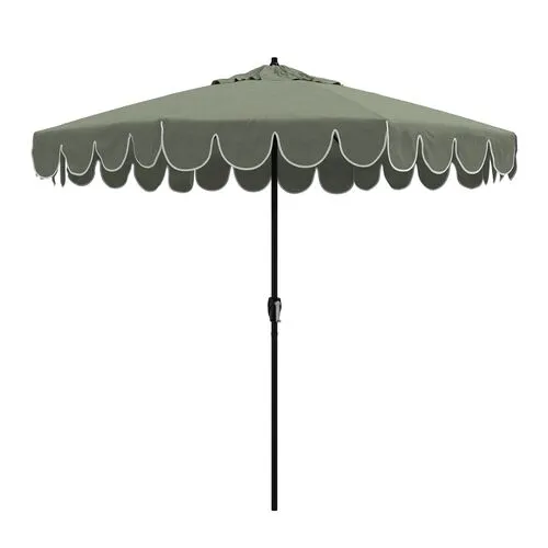 Phoebe Scallop Edge Patio Umbrella - Cast Sage - Green