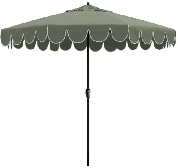 Phoebe Scallop-Edge Patio Umbrella - Sunbrella - Green