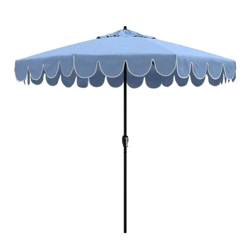 Phoebe Scallop Edge Patio Umbrella - Cast Ocean - Blue