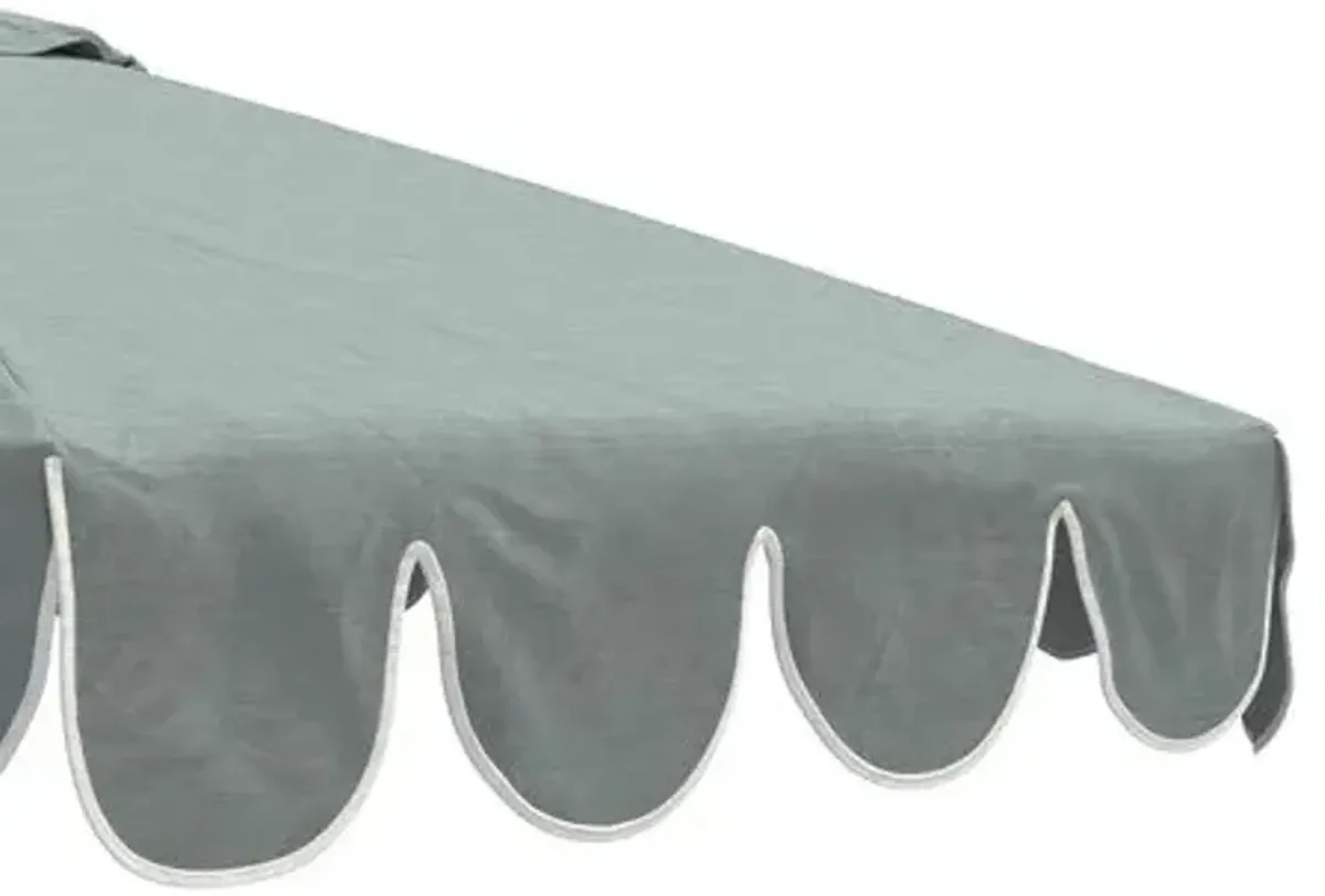 Phoebe Scallop-Edge Patio Umbrella - Sunbrella - Blue