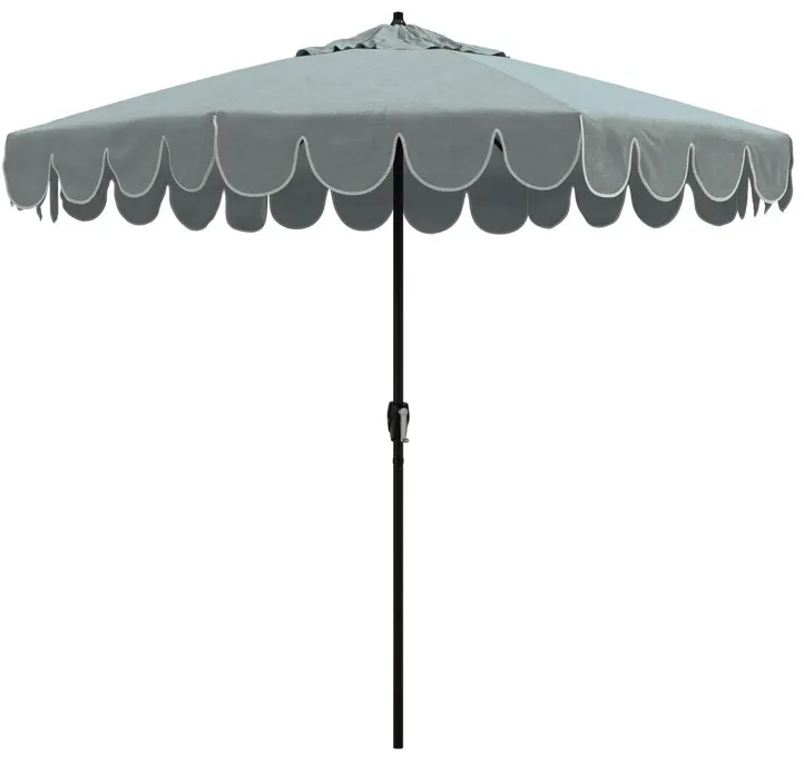 Phoebe Scallop-Edge Patio Umbrella - Sunbrella - Blue