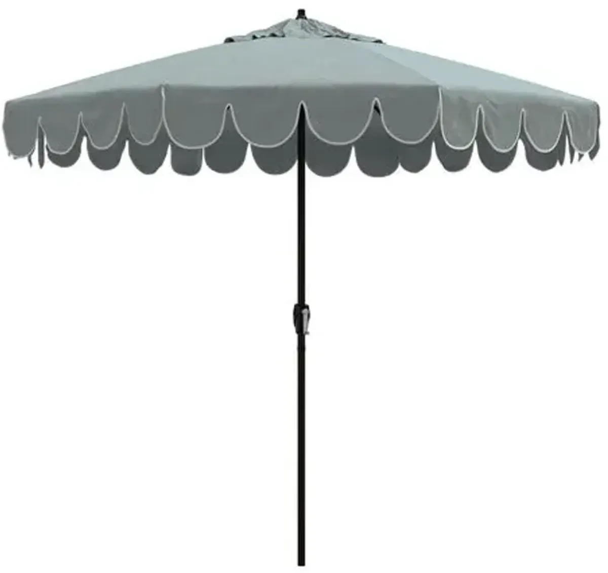 Phoebe Scallop-Edge Patio Umbrella - Sunbrella - Blue