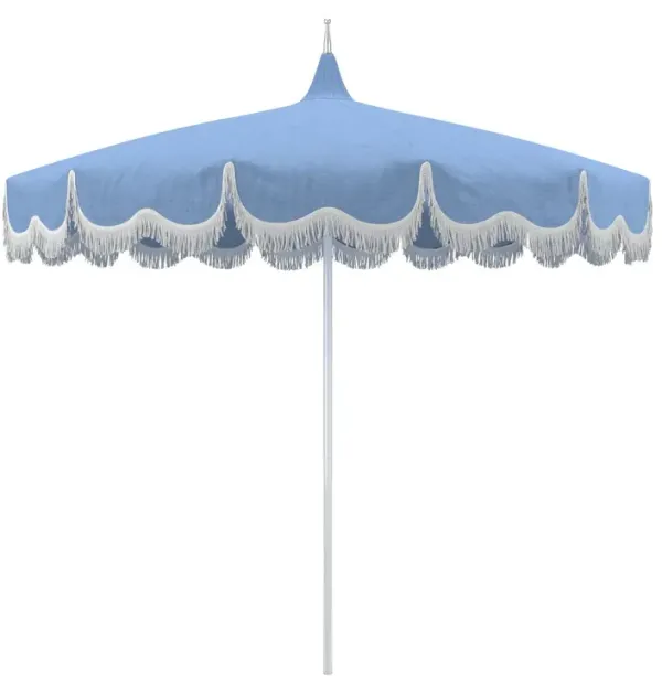 Billow Pagoda Fringe Patio Umbrella, Sunbrella