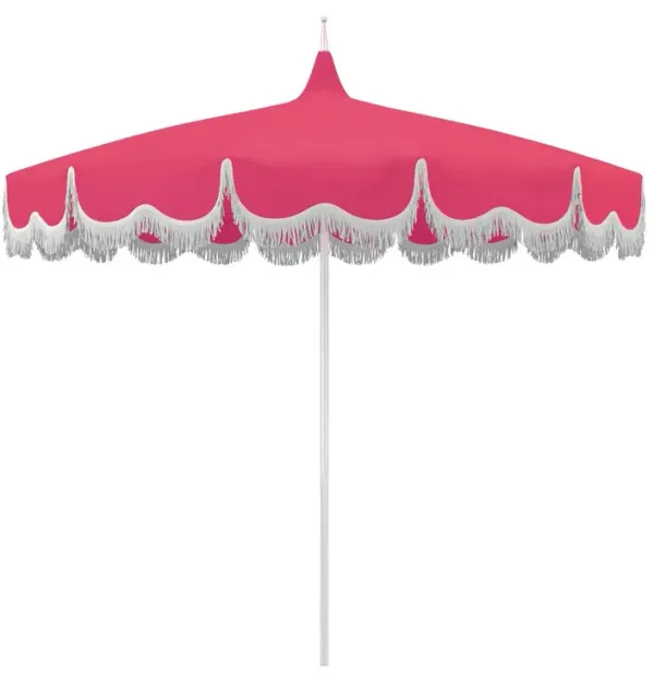 Billow Pagoda Fringe Patio Umbrella, Sunbrella