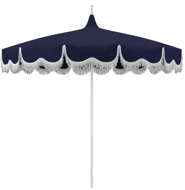 Billow Pagoda Fringe Patio Umbrella, Sunbrella