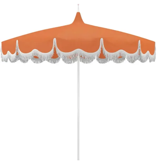 Billow Pagoda Fringe Patio Umbrella, Sunbrella