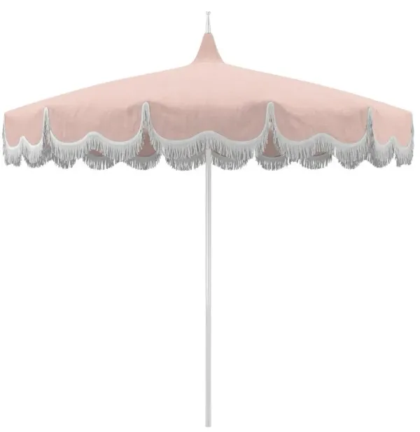 Billow Pagoda Fringe Patio Umbrella, Sunbrella