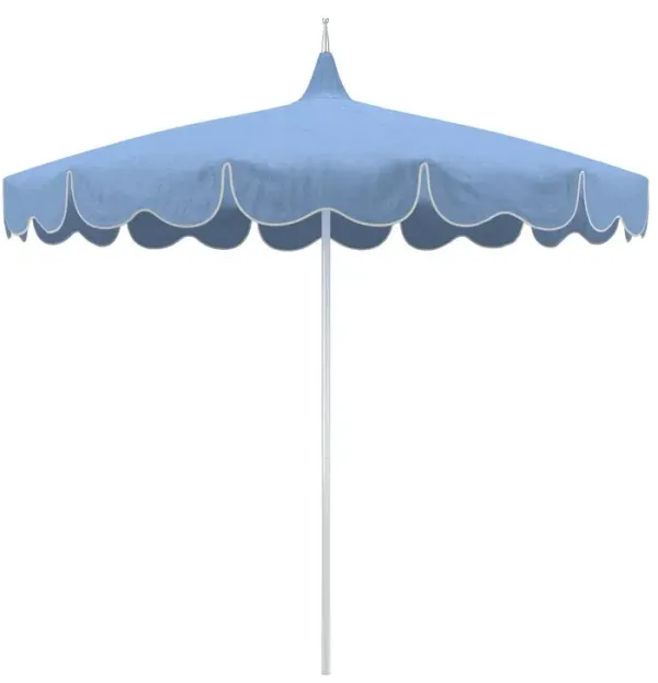 Billow Pagoda Patio Umbrella - Sunbrella - Blue