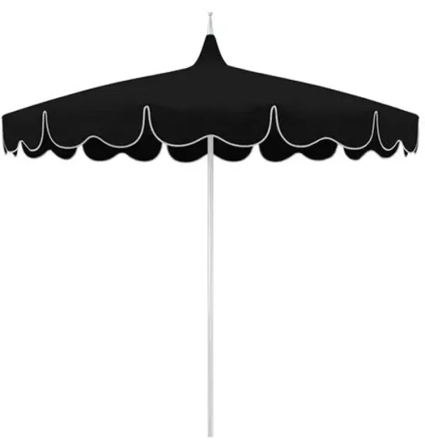 Billow Pagoda Patio Umbrella - Sunbrella - Black