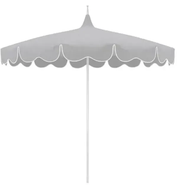Billow Pagoda Patio Umbrella - Sunbrella - Gray