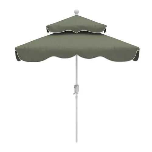 Ripple Two Tier Square Patio Umbrella - Green