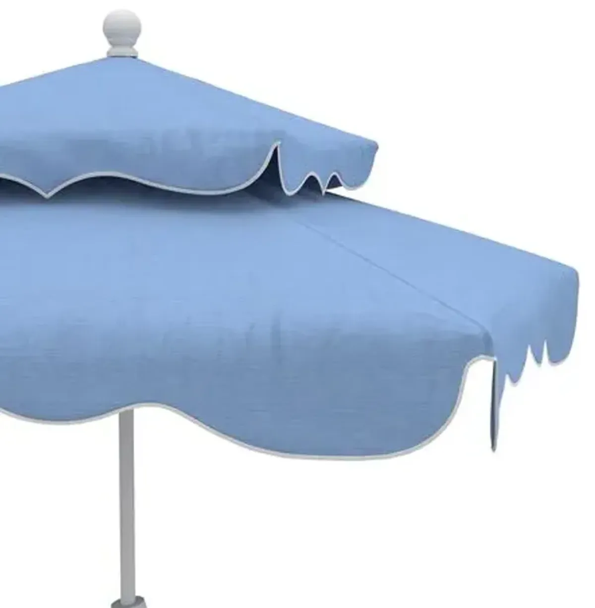 Ripple Two-Tier Square Patio Umbrella - Sunbrella - Blue