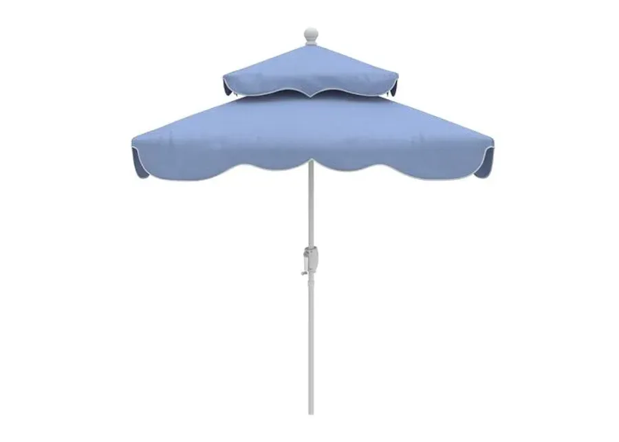 Ripple Two Tier Square Patio Umbrella - Blue