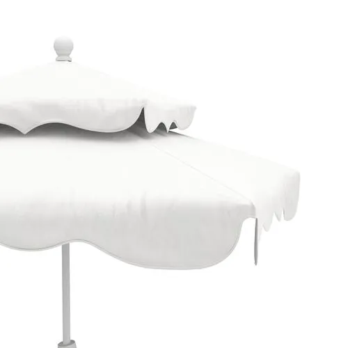 Ripple Two Tier Square Patio Umbrella - White