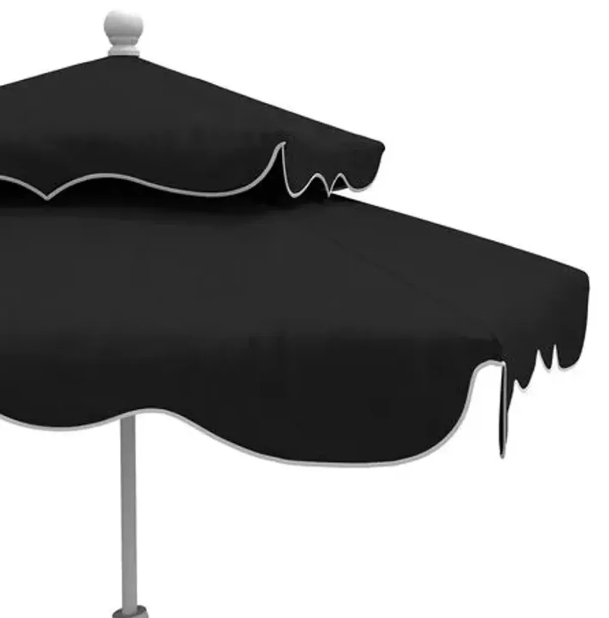 Ripple Two-Tier Square Patio Umbrella - Sunbrella - Black