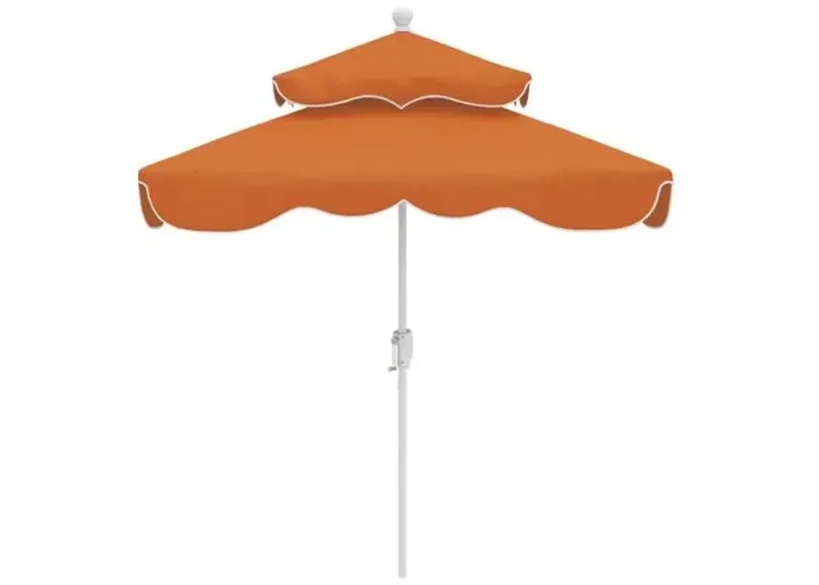 Ripple Two Tier Square Patio Umbrella - Orange