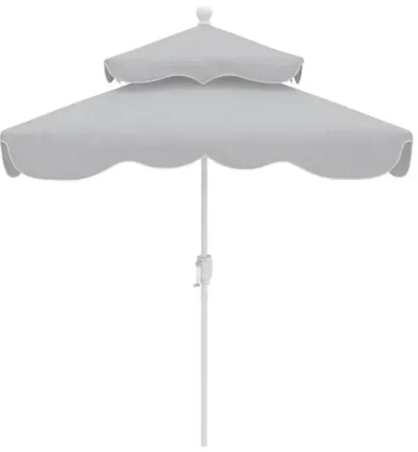 Ripple Two-Tier Square Patio Umbrella - Sunbrella - Gray