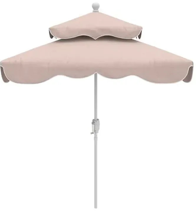 Ripple Two Tier Square Patio Umbrella - Pink