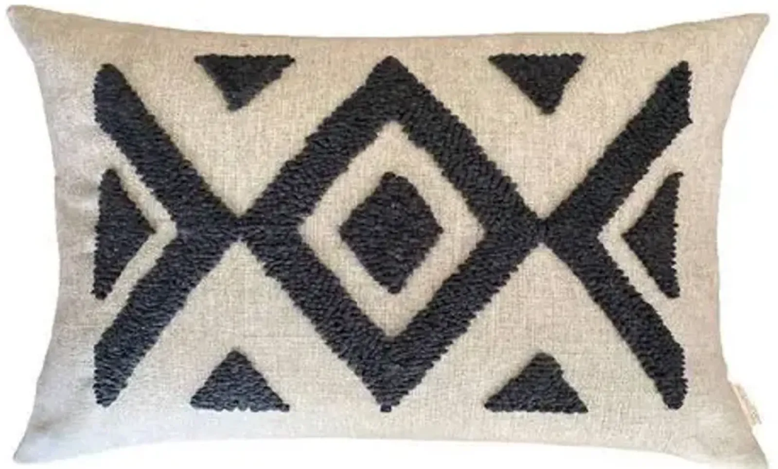 Cotton Tree - Punch Needle Ndebele Pillow - Gray - Powered by People