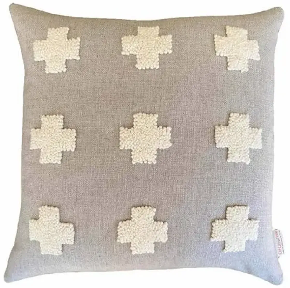 Cotton Tree - Punch Needle Naturals Pillow - Beige 20" - Powered by People