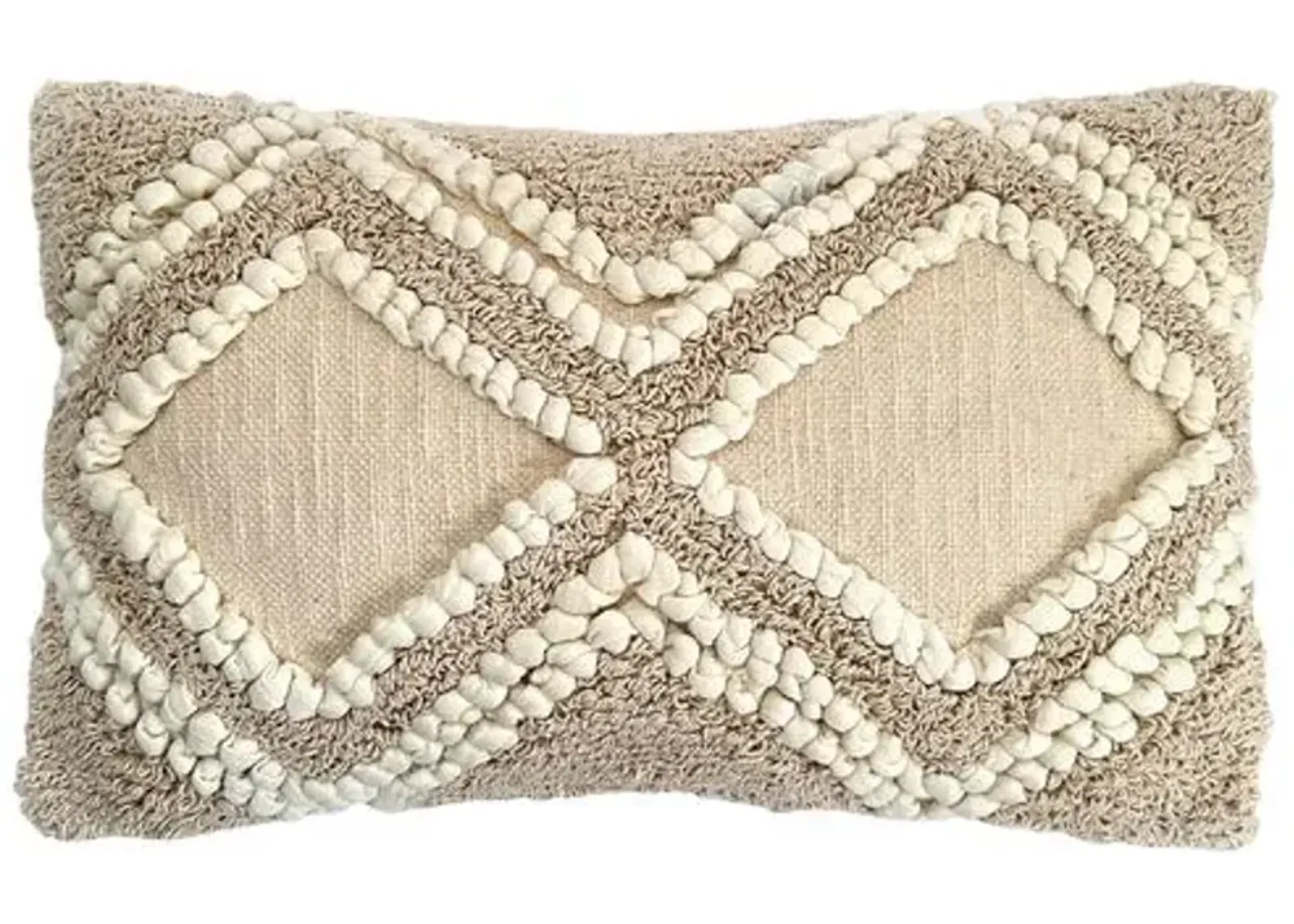 The Nascent - Ember Shaggy 12"x20" Lumbar Pillow - Cream - Powered by People