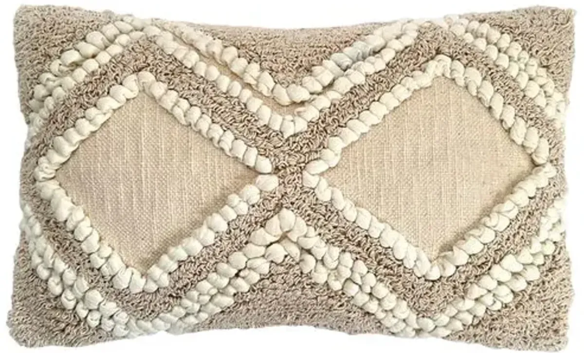 The Nascent - Ember Shaggy 12"x20" Lumbar Pillow - Cream - Powered by People