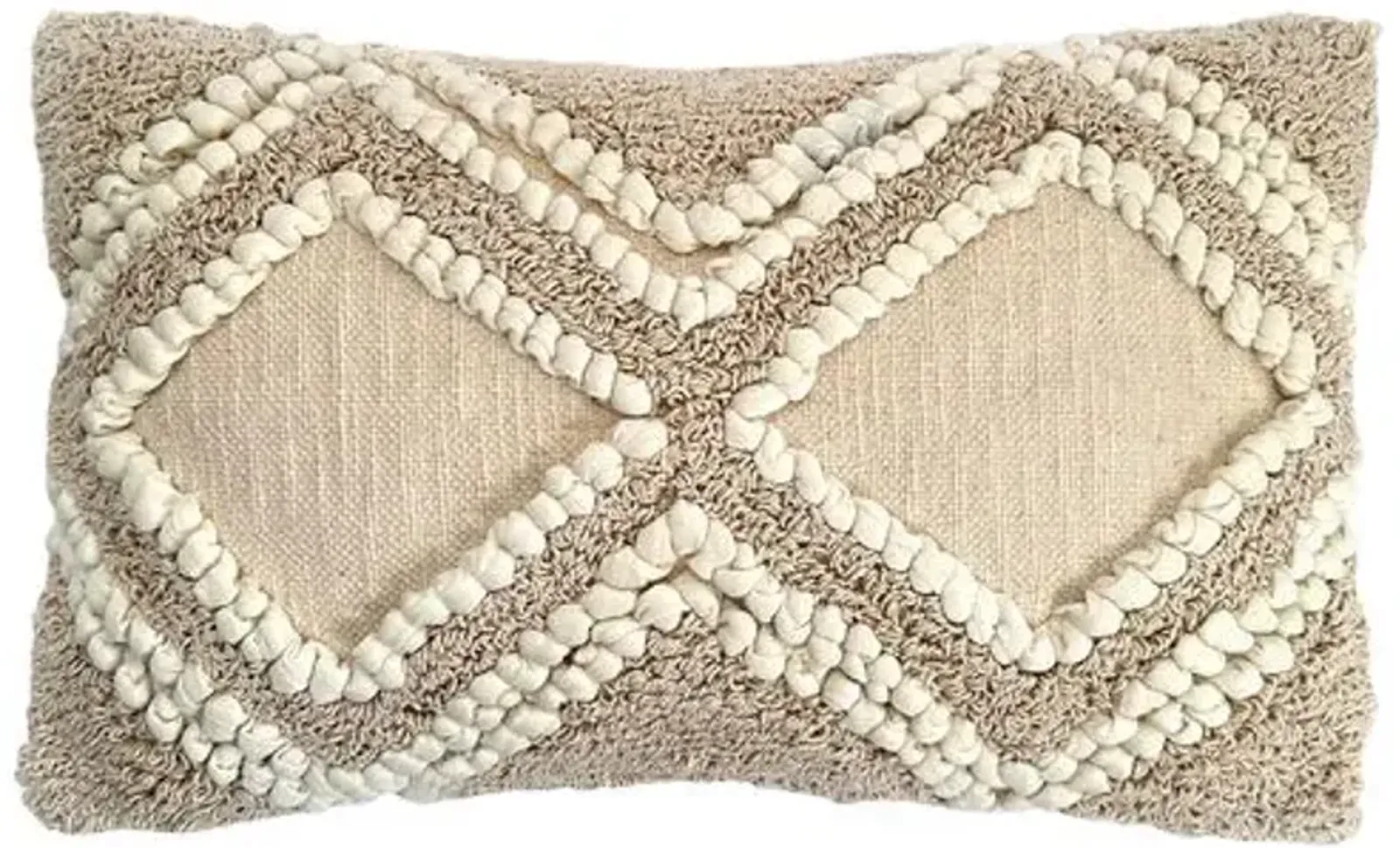 The Nascent - Ember Shaggy 12"x20" Lumbar Pillow - Cream - Powered by People