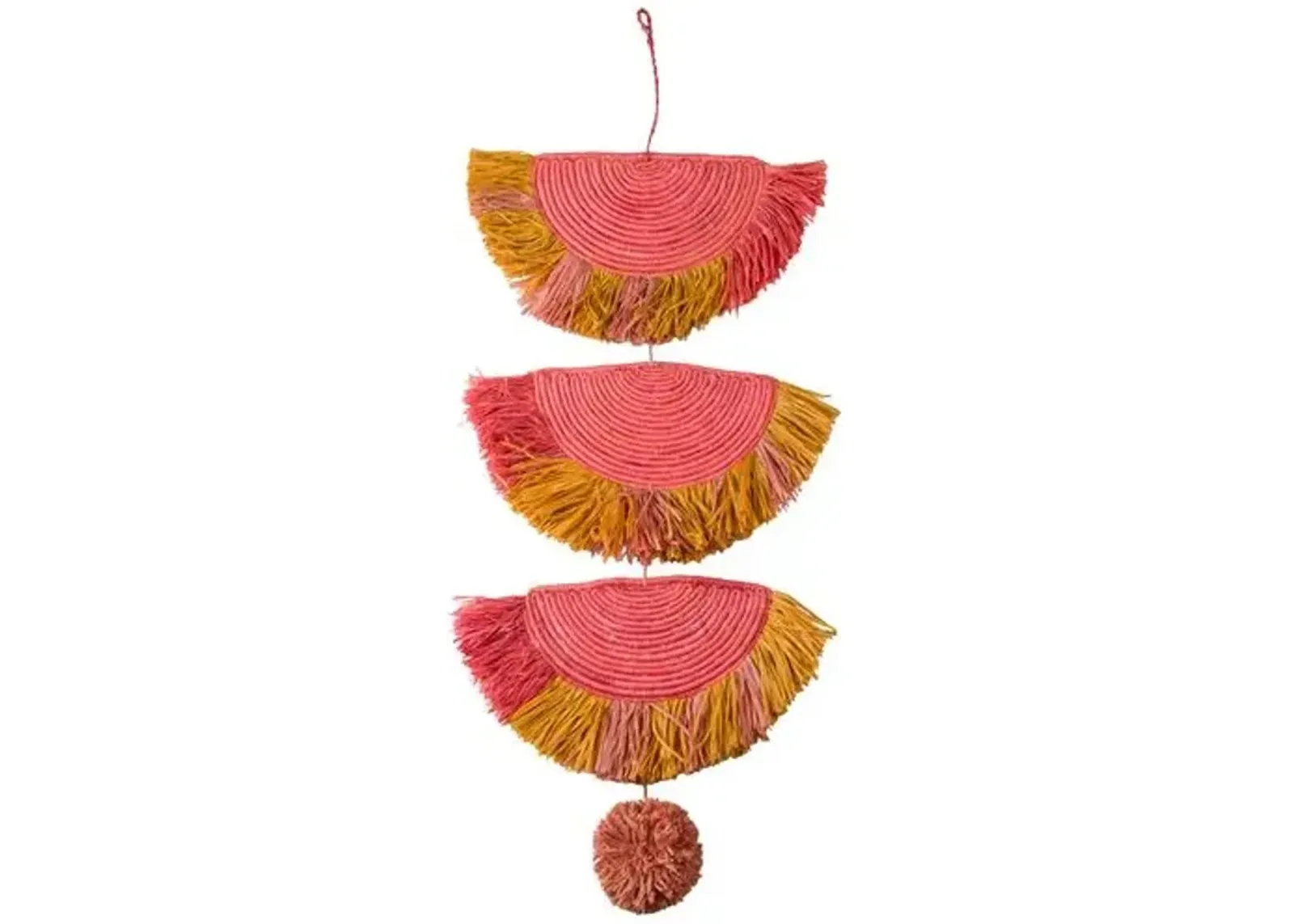 Floc - Raffia Parade Wall Hanging - Coral Sunset - Pink - Powered by People