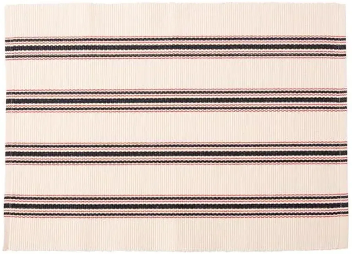 Siafu Home - Set of 4 Mistari Striped Placemats - White - Powered by People