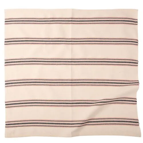 Siafu Home - Set of 4 Mistari Striped Napkins - White - Powered by People