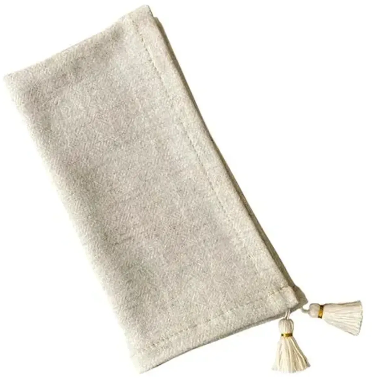 Tallo de Olivo - Set of 4 Tassel Napkins - Ivory - Powered by People