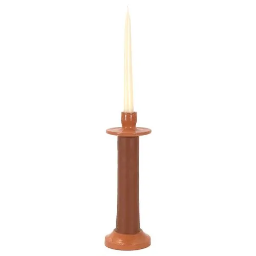 Alcantara Frederic - Large Leather Wrapped Candle Holder - Powered by People - Brown