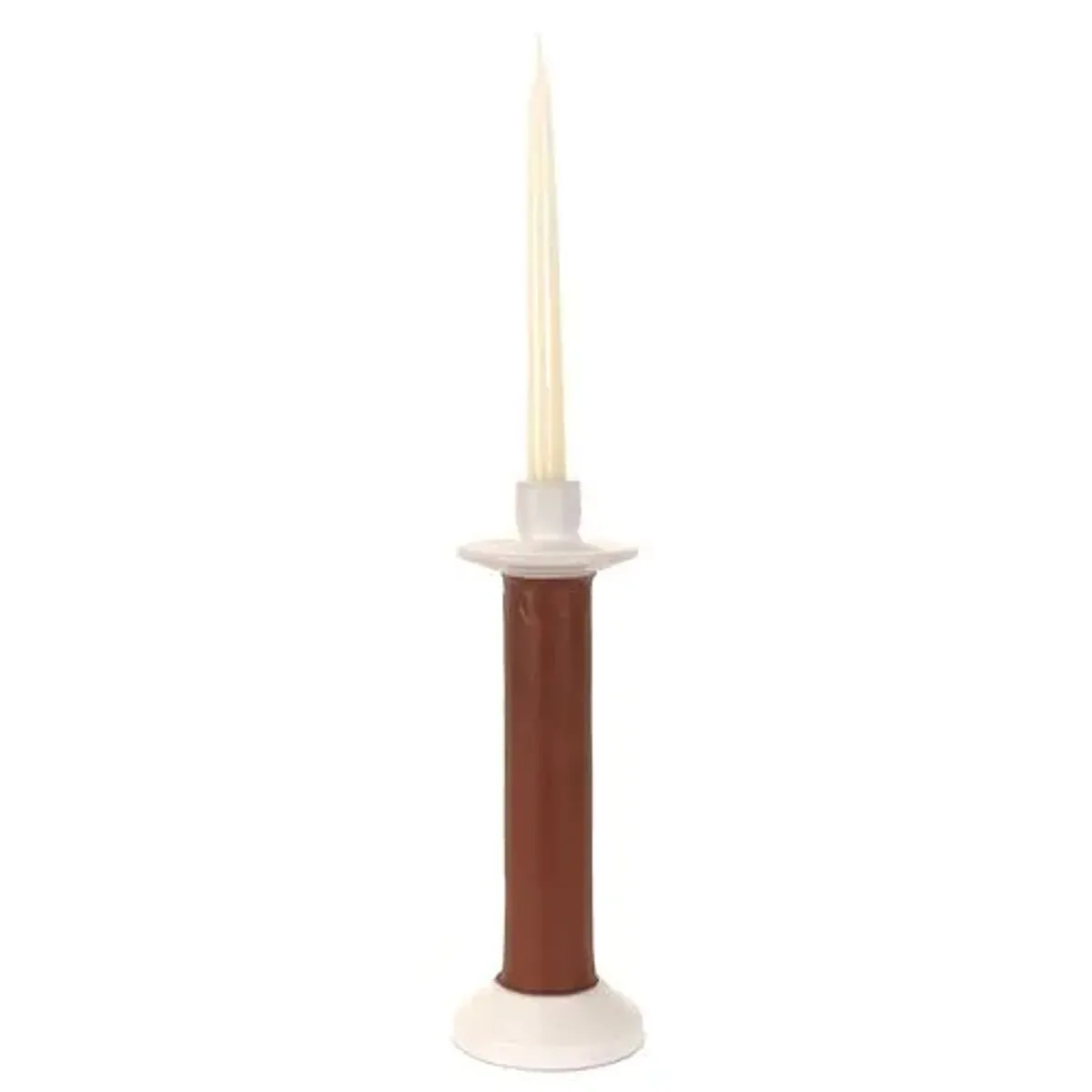 Alcantara Frederic - Large Leather Wrapped Candle Holder - Powered by People - White