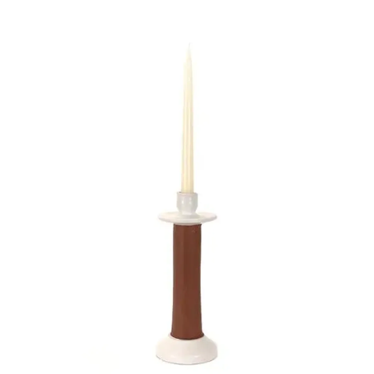 Alcantara Frederic - Medium Leather Wrapped Candle Holder - Powered by People - White