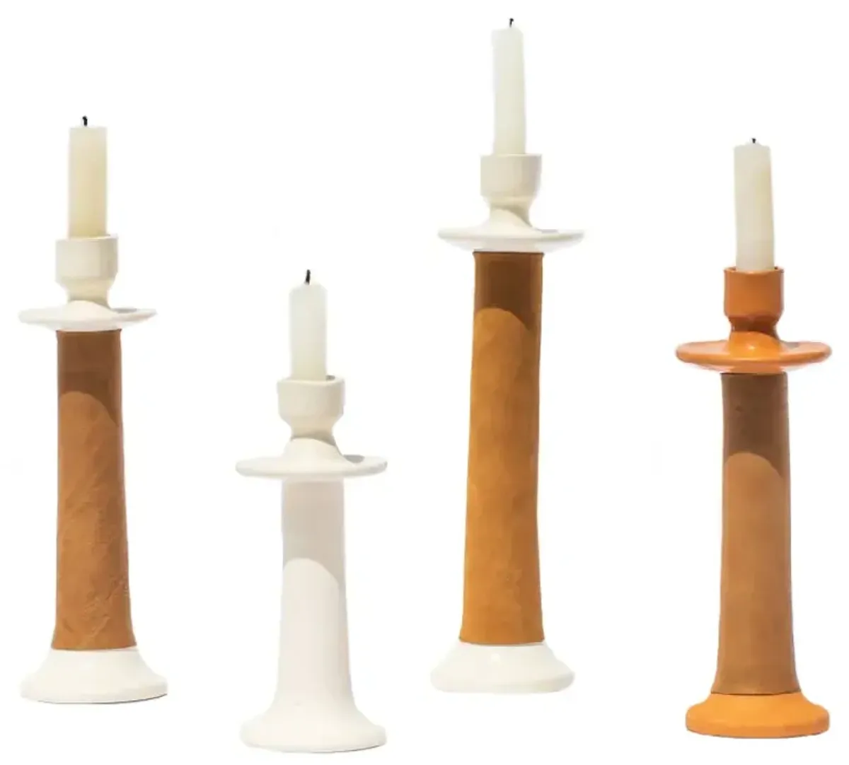 Alcantara Frederic, Medium Leather Wrapped Candle Holder